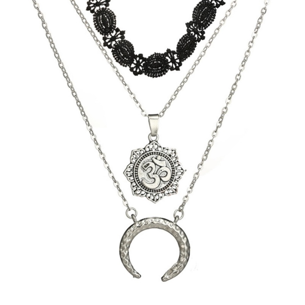 Om flower and lace choker set - Picture 2 of 6